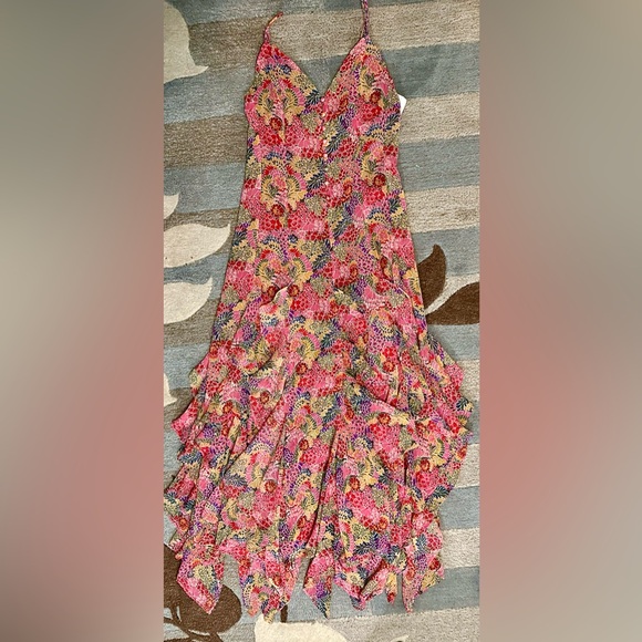 NWT 12th Tribe Sleeveless Lila Waterfall Ruffle Maxi Dress in Multi Floral ZB2 - Picture 3 of 12